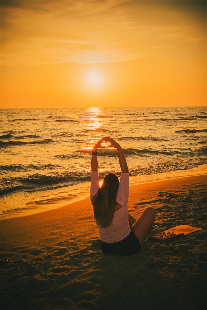 Golden hour at the beach — nature's invitation to rest