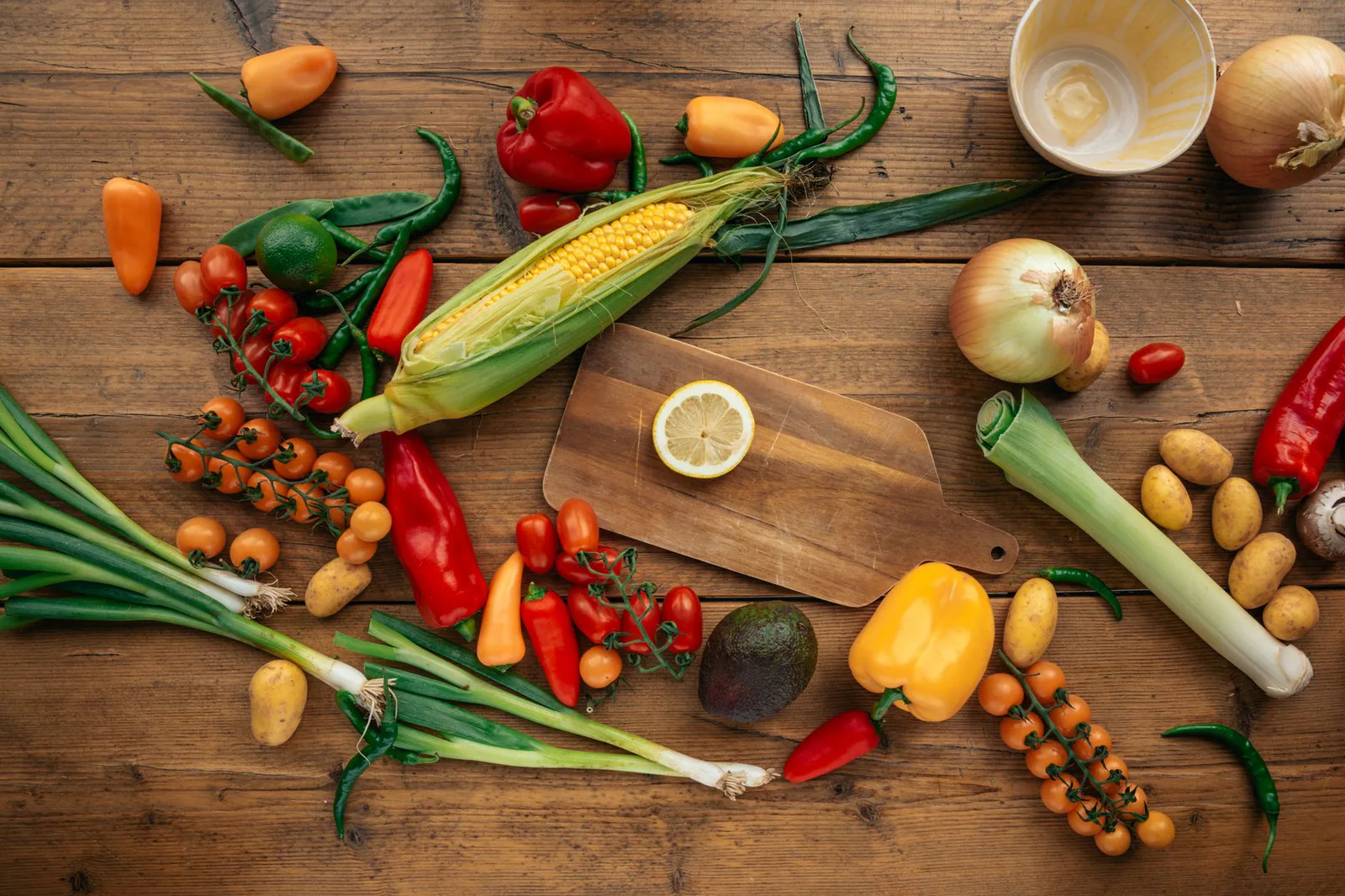 Fresh whole foods and healthy ingredients