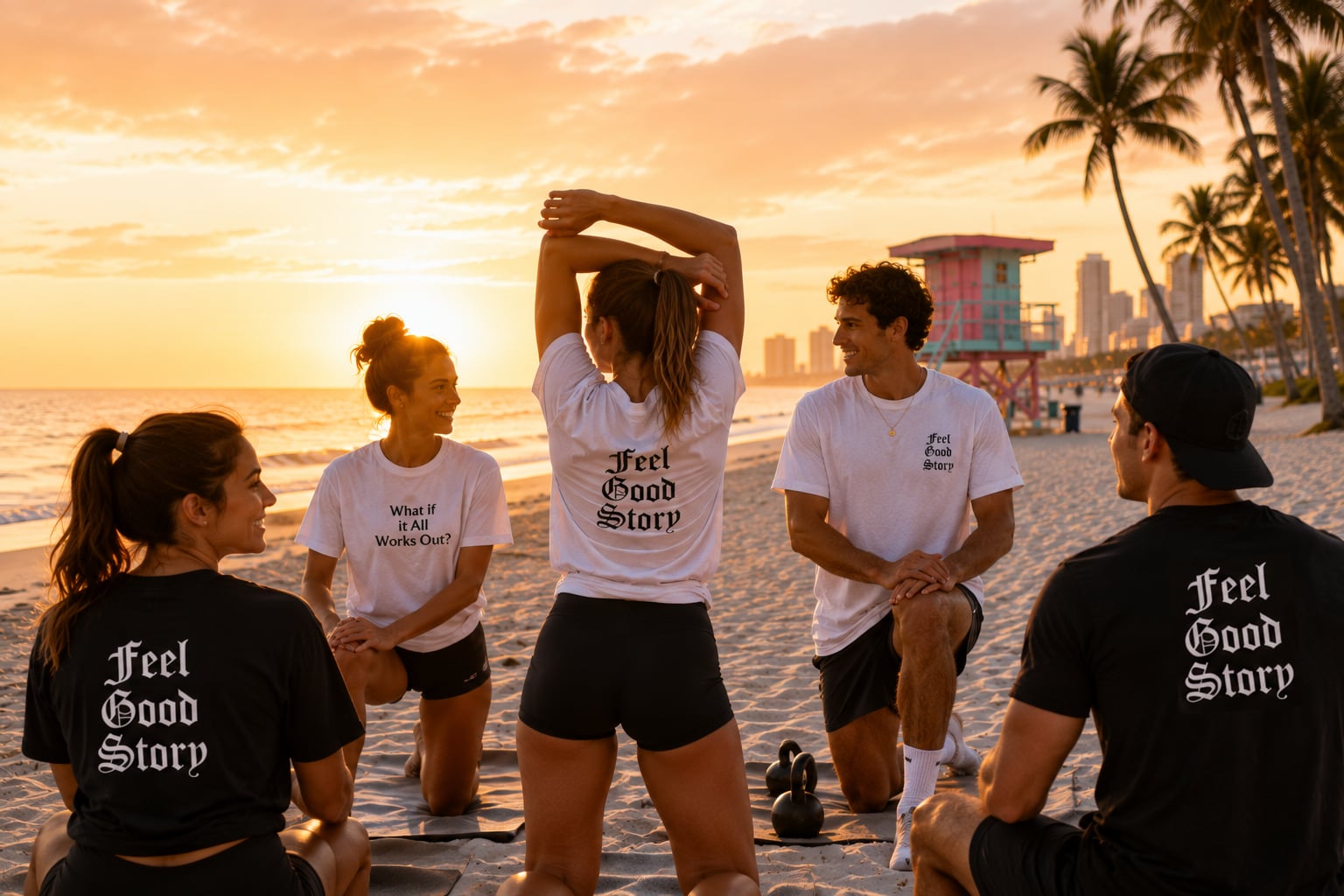 Sunrise beach workout group